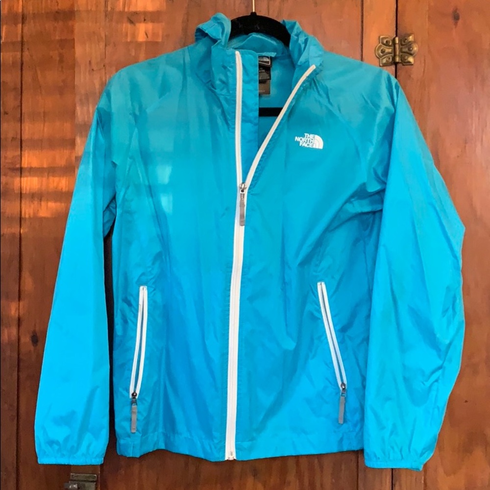 Teal blue windbreaker